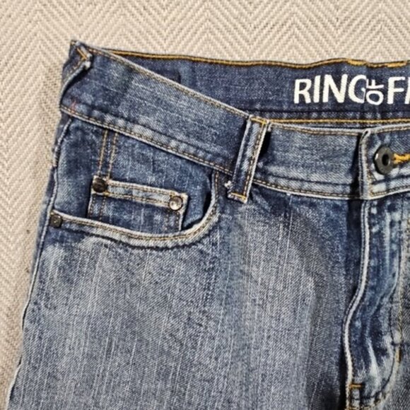 Ring Of Fire Jeans Women's 18 (30x28) Blue Denim Mid Rise Slim Straight Sretch - Picture 11 of 16